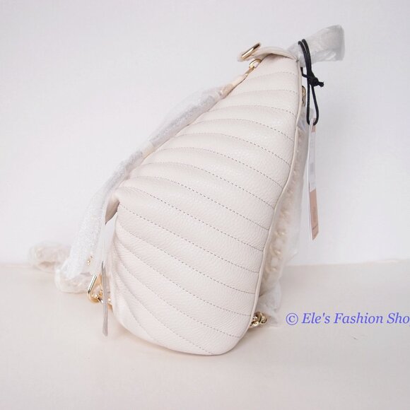 NWT Rebecca Minkoff Julian Mini Quilted Leather Backpack Pearl Off White AUTHNTC